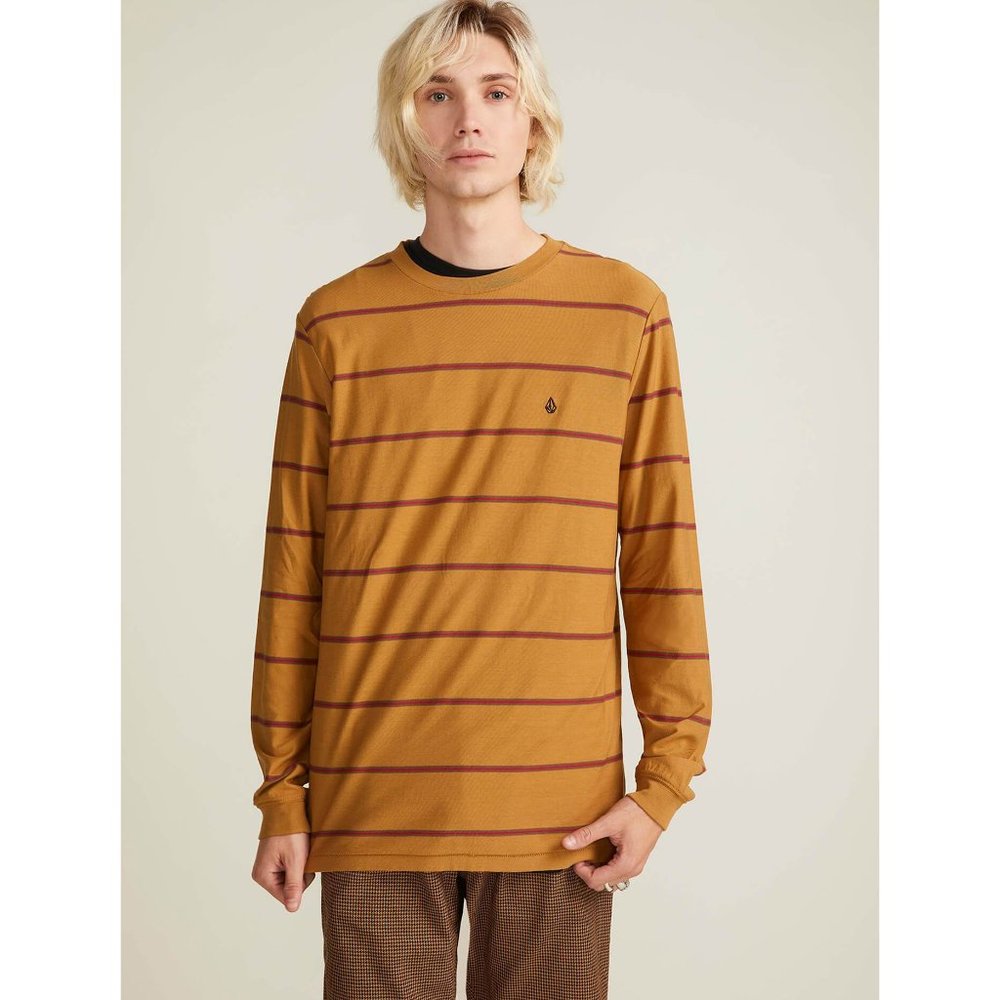 Volcom Crew Neck Long Sleeve Tee, Gold, Small
